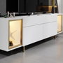 Hanah Home Soporte de TV Zenith Blanco y Dorado